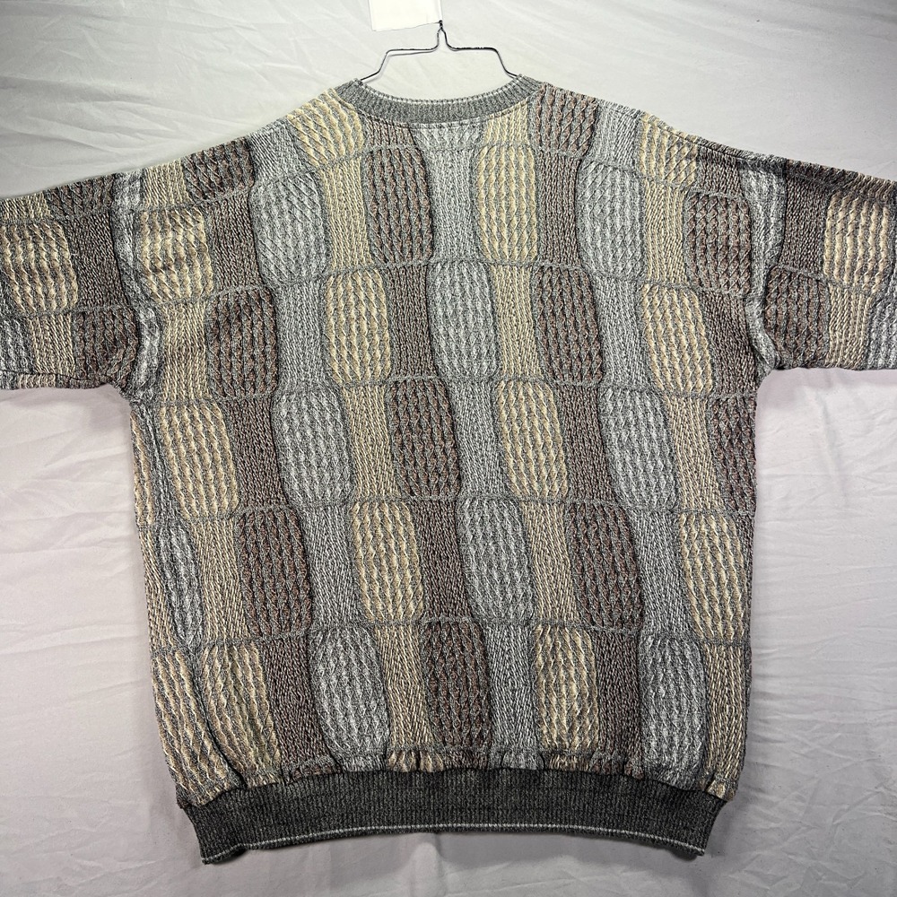 Vintage Tundra Sweater Mens Large Brown Grandpa Earth Tones Canada Knit Cottage - Picture 4 of 10